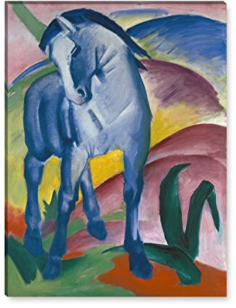 Wandkings Leinwandbilder von Franz Marc - Wähle EIN Motiv & Größe:Blaues Pferd - 30 x 40 cm
