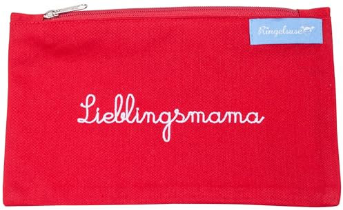 Kosmetiktäschchen für die Mutter Lieblingsmama Rot Bestickt Damen 12 x 20 cm Ringelsuse