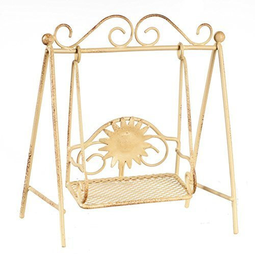 Melody Jane Puppenhaus Kinder Swing Shabby Chic Gartenmöbel Creme