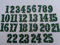 Advent Calendar Numbers 1-25. Iron On Fabric (No Sew) Green with Small Gold Stars