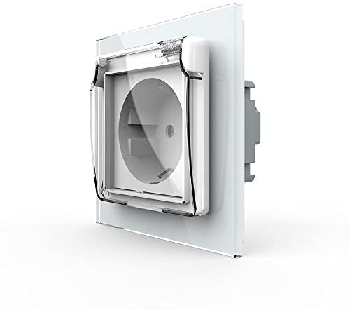 LIVOLO Steckdose mit Schutzabdeckung 1 Fach Weiß C7-1WF/SR/C1EU-11-A