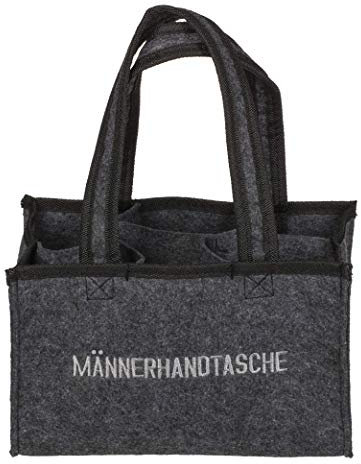 mucplants Männerhandtasche Bier Herrenhandtasche aus Filz mit 6 Fächern für Bierflaschen, grau