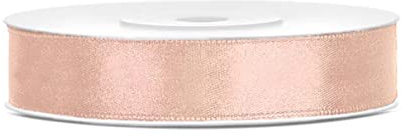 Libetui 25 Meter Satinband 12mm Dekoband Pfirsich Schleifenband Pfirsich Geschenkband Hochzeit Autoschleifen Band