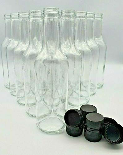 Glass Bottles 330ml and Screw Cap Drinks Bottles Cordial Home Brew 12 Pack