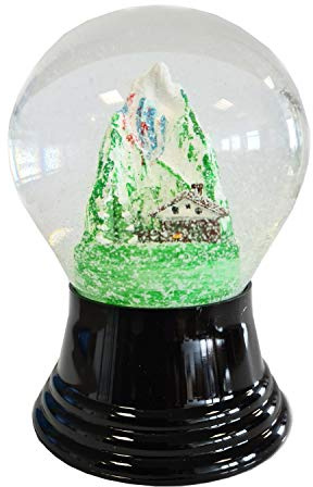 Viena Snowglobe - Bola de Nieve con Bola de Cristal, Casi como la verdadera Nieve, diseño de Refugio de montaña y Valla, 8 cm