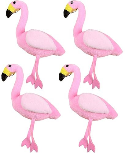 4 Pcs Plüsch Schlüsselanhänger Pink Anhänger flamingo deko einschulung flamingo kuscheltier for Handtasche Rucksack DIY Charms