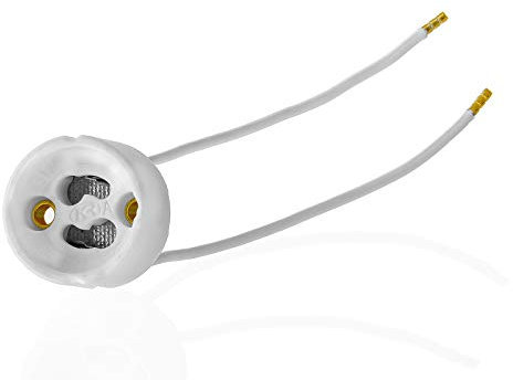 20x GU10 Lampenfassung Sockel aus Keramik mit Qualitäts Silikonkabel für LED und Halogenleuchtmittel XmediaSat GU10.S20 weiß
