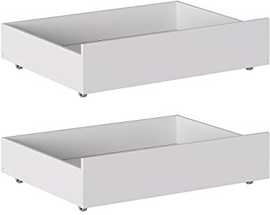 Iconico Home MIK, Unterbettkommode, Holzverbund, matt, Weiß, 100,5 x 68 x 21 cm, 2 Stück