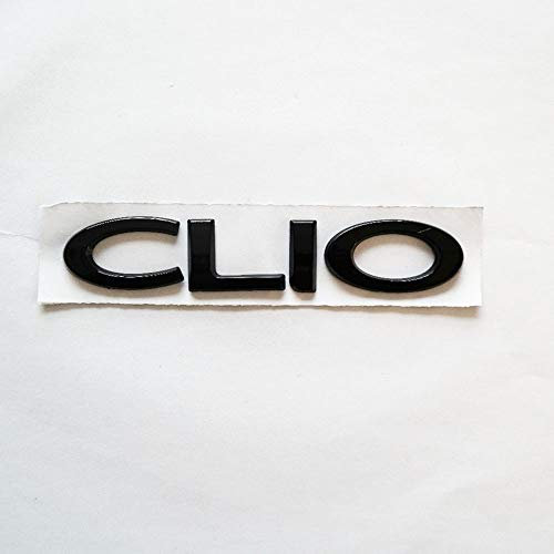 1 PC Noir Clio Voiture Coffre arrière emblème 3D Lettre Autocollant Auto hayon Plaque signalétique Badge Autocollant