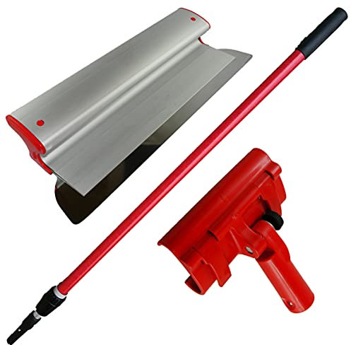 Set professionale completo: Spatola per superfici, 60 cm, con adattatore, manico telescopico da 90-160 cm e lama intercambiabile e molto resistente da 0,3 mm, ErgoPlane, CT01