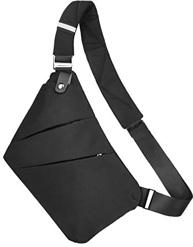 Aucuu - Umhängetasche für Herren, wasserdicht, mit abnehmbarem Schulterriemen, Reiserucksack, Diebstahlschutz, Mehrzwecktasche, geeignet für Wandern, Radfahren, Camping, #1 schwarz, M, Umhängetasche