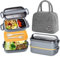 Haoh Bento Lunch Box avec Sac Lunch, 1100ml 2 Etages Boite Repas avec Compartiments Inox, Hermétique Boîtes Bento pour Pique Nique, Travail, Goûter, Ecole(Gris)