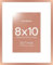 Homeforia Rose Gold Frames Cadre photo haut de gamme en métal 20,3 x 25,4 cm pour mur ou table, cadre photo de 20,3 x 25,4 cm avec passe-partout pour 12,7 x 17,8 cm, verre trempé, kit mural, lot de 1