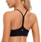 CRZ YOGA Damen Butterluxe Racerback Sport BH Gepolstert Ohne Bügel Y-Rücken Yoga Bra Sommer Atmungsaktiv Spaghetti Top Schwarz S