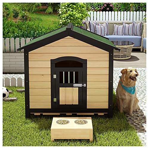 Outdoor-Hundehütte aus Holz, Outdoor-Hundehütte, Hundehütte, Hundehütte, einfach zu montieren, geeignet für kleine und mittelgroße Hunderassen,Rot,33.4x30.7x34.6 (Blau 25.6x21.6x25