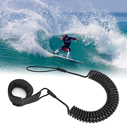 Ruikdly Leash Surf 5.5MM 10 Piedi SUP Leash di Sicurezza da Surf Leash da Surf Guinzaglio Coiled SUP Leash TPU Guinzaglio Regolabile Spirale per Tavola da Surf Stand Up Paddle Board