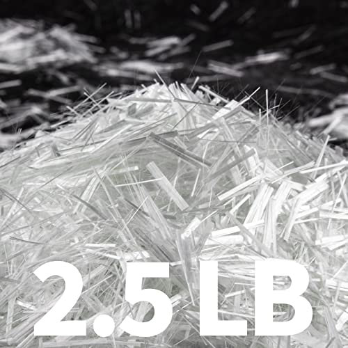 NEZUIBAN 2.5LB Fiberglass for Concrete Cement Mortar Mix, Concrete Fiber Reinforcement for Anti-Seepage and Anti-Cracking, Glass Fibers Concrete for Building Walls Garden Floor (3/4, 19 mm)