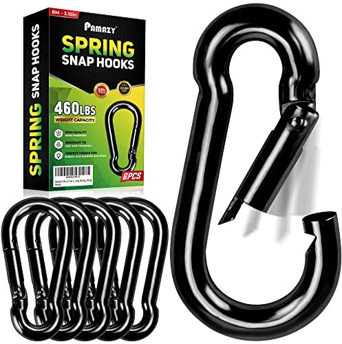 PAMAZY Karabinerhaken, 8,9 cm, 208,7 kg Kapazität, Karabinerhaken, robuster Seilverbinder, Schnellverbindungs-Karabiner, Feder-Karabinerhaken für drinnen und draußen, Camping, Klettern, Angeln,