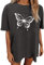 Plastron Damen Bluse Sommer Print O Neck Short Sleeve Loose Tops Bluse Tees T Shirt, dunkelgrau, Small