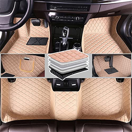Romanbin Auto Fußmatten - Antirutschmatten maßgeschneidert für 95% der Fahrzeugmodelle – Rundum-Wetter-Schutz – rutschfest und einfach zu reinigen, Beige