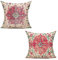 VAKADO Boho-Kissenbezüge in Hot Pink, 40,6 x 40,6 cm, 2er-Set, dekorative Kissen für Couch, Bauernhaus, Outdoor, Kissenbezüge, Vintage-Rost-Koralle, für Heimdekoration, Wohnzimmer, Rot / Grün