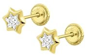 TIME ROAD Boucles d'oreilles HIN00199/4 or pour enfant, 4, Dorée, Pas de gemme