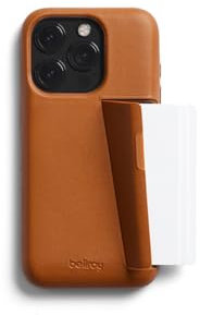 Bellroy Phone Case – 3 Card for iPhone 15 Pro Max (leather iPhone case, phone wallet) - Terracotta