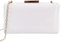 UShopUK Pochette rigida in pelle verniciata tinta unita per matrimonio, ballo di fine anno, festa, borsa a mano, bianco, medium