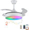 KIVARI Ventilador de Techo con Luz LED - Aspas Retráctiles, Música y RGB - Silencioso con Lámpara y Moderno con Mando a Distancia, Bluetooth y APP para Salón y Dormitorio (S - Normal)