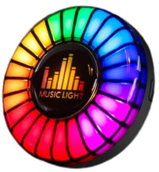 Auto Aromatherapie Sound Pickup Lampe, Auto Atomosphäre Licht Vent Clip mit ätherischem Öl, RGB Sound aktiviert LED Atmosphäre Licht, APP Fernbedienung (Ozeangeschmack)