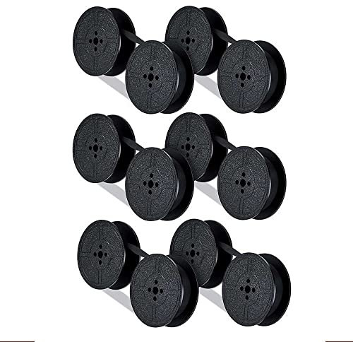 Peowuieu 6Pack Schreibmaschine Farbe Band Twin Spool Schreibmaschine Farbband Doppel Spule Färben Pack Tinte Ersatz Teil für die Meisten Schreibmaschinen (Schwarz)