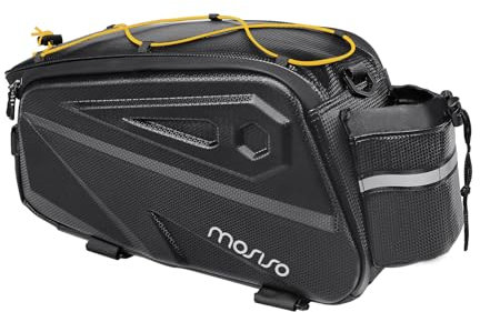 MOSISO Fahrradtasche,wasserdichte Fahrradgepäckträgertasche Fahrrad Kofferraumtasche,14L Eva Berg Fahrrad Rücksitz Tasche Lagerung Sattel Umhängetasch Radsport Gepäcktasche mit Schultergurt,Gelb