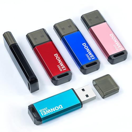 Pendrive, Pen Drive 16 GB, Memoria USB 2.0, USB 16GB con Indicador LED para Almacenar y Realizar Copias de Seguridad de Datos(Paquete de 5)