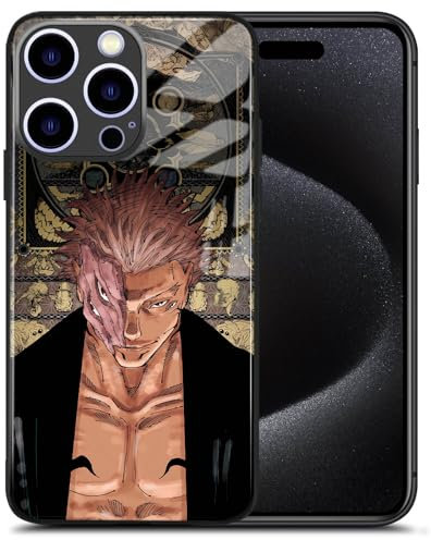 Stoßfeste, wasserdichte Muster-Schutzhülle, japanische Anime-Rollenhülle, Manga-Art-Design-Handyhülle (Ryomen Sukuna JJK,für iPhone 12 Pro)