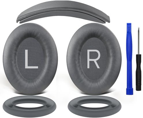 SOULWIT Kit de Reemplazo con Almohadillas, Diadema y Protector de Silicona para Bose QuietComfort 45 (QC45)/QuietComfort SE (QC SE)/New Quiet Comfort Auriculares Inalámbricos - Gris Eclipse