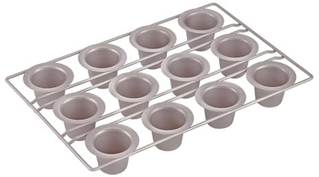 CHEFMADE Popover Cake Pan, 12-Cavity Non-Stick Yorkshire Muffin Cupcake Pan Bakeware for Oven Baking (Champagne Gold)