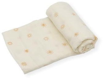 Zwergensache Musselin Tuch aus Bio-Baumwolle | Pucktuch | Mullwindel | 120x120 cm | Spucktücher für Babys | Babydecke | extrem weich (Sonnenschein)