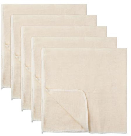 5 Piezas Paños para Alimentos, Telas Filtrantes Reutilizable, Paños de Muselina para Cocinar Tela de Filtro Comida de Algodón Puro, Colador de Cocina para Filtrar Queso, Jugo, Café - 50x50cm