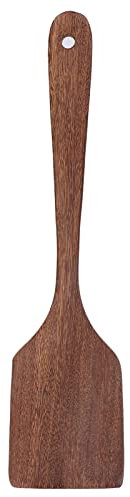 Spatule en bois à long manche, grande spatule en bois dur, spatule plate pour wok en bois, pour ustensiles de cuisine antiadhésifs et cuisine (33.5CM)