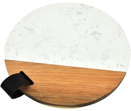 rockible Schneidebrett Servierbrett Holz Marmor Zubehör Käsebrett Marmor Schneidebrett für Steak Käse Obst Gemüse