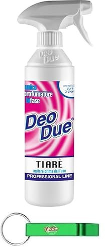 12x Deo Due Profumatore Bifase Ambiente Tiarè,Duftender Lufterfrischer Aufsprühen,Deodorant Parfümierer 500ml + Beni Culinari Kostenloser Schlüsselanhänger