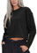 PINSPARK T-Shirt Damen Langarm Schnelltrocknende Casual Crop Top Sport Tshirt Kurz Funktionsshirt Oberteile Fitness Atmungsaktive Shirts Schwarz XXL