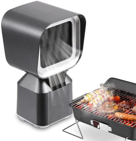 DOJOEUU Mini Desktop Range Hood, Portable Extractor Hood, Tabletop Telescopic Cooker Hood with 2 Speeds, 3600rpm Powerful Suction, Low Noise, Suitable for Kitchen, Indoor BBQ, Hotpot, Campsites