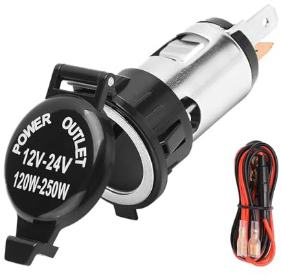 Cigarette Lighter Socket,DC 12V Car Cigarette Lighter Socket,12 Volt Female Power Outlet Socket,Cigarette Lighter Replacement with Cover Wiring Harness Waterproof for Auto Truck RV Motor Boat(1 Pack)