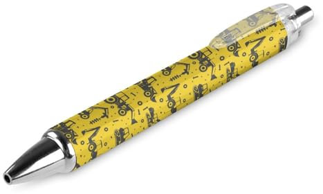 ODHHGDF Mehrfarbige Kugelschreiber für Bauwagen, Traktoren (3) schwarze Tinte, Gelschreiber, einziehbar, glattes Schreiben, Kugelschreiber, feine Spitze, 0,5 mm, 1 Stück