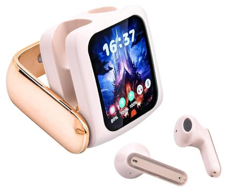 Touch Screen Earbuds Wireless Bluetooth ENC Noise Cancelling Earphones Wireless Touchscreen Earbuds with Screen Bluetooth 5.3 In Ear Headphones TWS Ear Buds with Screen On Case for iPhone Android Work