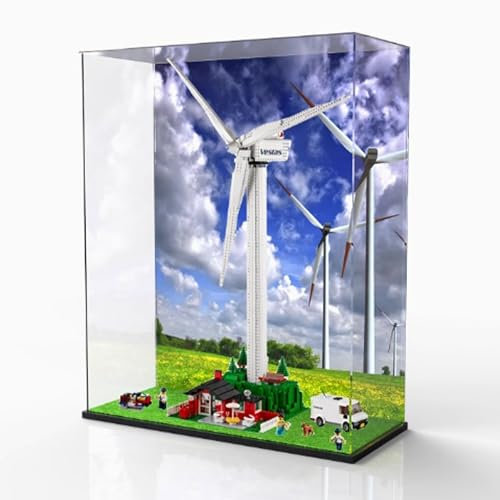 Lego 10268 Vitrine en acrylique pour éoliennes - Modèle transparent - Étanche à la poussière - Organiseur de collection de rangement (vitrine uniquement) (arrière-plans)