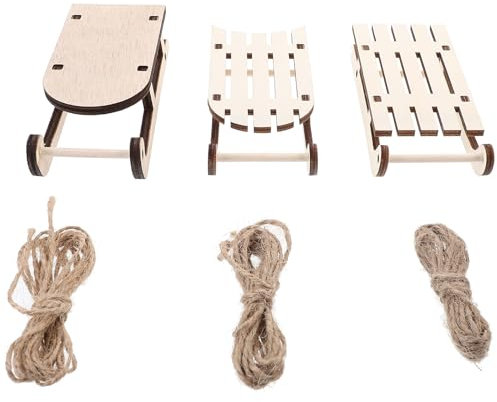 Yardwe 12 Stück Holzschlitten Deko Für Weihnachten Mini Diy Tischornamente Aus Unbehandeltem Holz Ideal Für Festliche Anlässe Und Geschenke