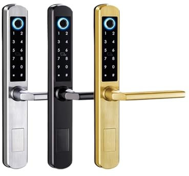 Smart Lock for Sliding Glass Doors Gold Stainless Steel TT Lock App Electronic Digital Lock Keyless Entry for Home or Office (A210 2885 Y)