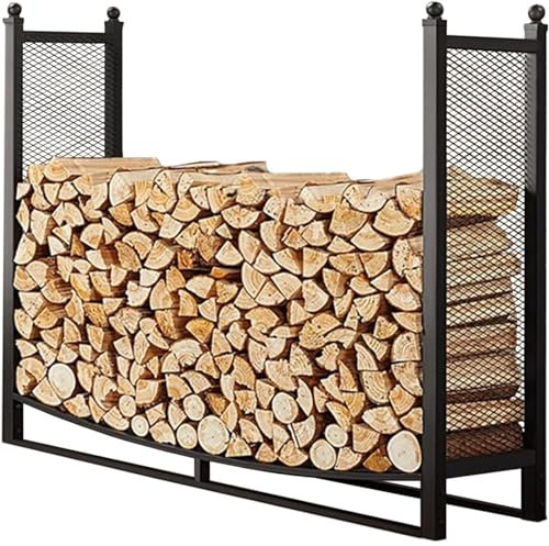 Generisch Robuster Kaminholzständer, Metall-Holzlagerträger-Organizer for die hintere Veranda, Holzhalter for den Kamin im Innen- und Außenbereich